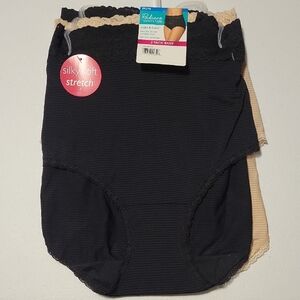Radiant Vanity Fair 3-Pack High-Waist Briefs - Black & Beige  O6